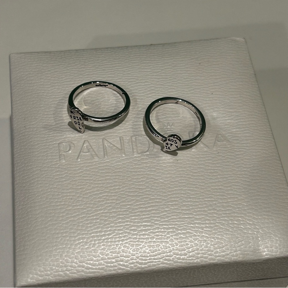 Pandora Ring 2 pieces no Box size 56 - Picture 7 of 10